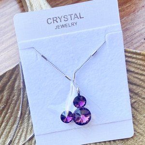Sterling Silver Amethyst Mickey Ears Necklace